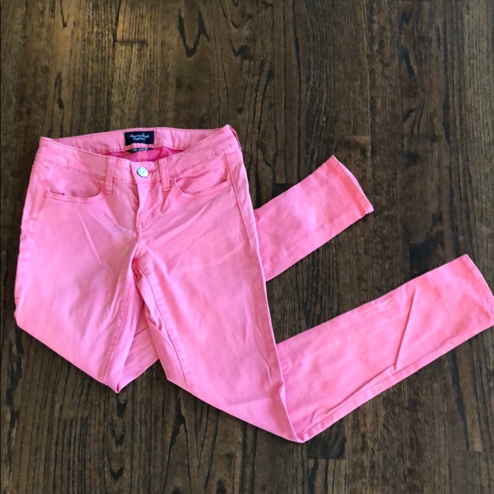 American Eagle Pink Jean Leggings-Size 2 - Picture 1 of 2